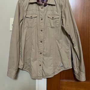 Carhartt snap down shirt with flannel lining